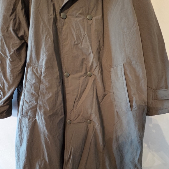 Zara Women's Double Breasted Long Waterproof Hoodie Jacket Coat Green Sz M - Picture 13 of 16